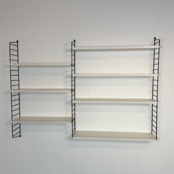 Image 1 of Vintage wall rack Nisse Strinning with 7 white shelves