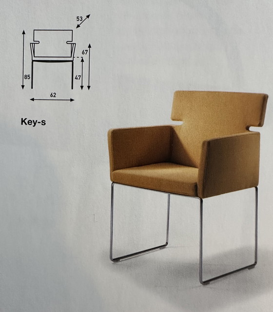 Image 1 of 2x poltrone di design vintage 'Key-s' - Arnold Merckx - Artifort