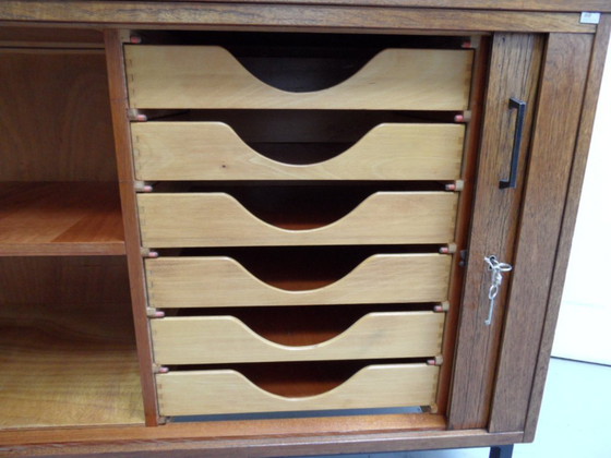 Image 1 of Vintage Filing Cabinet With Shutter