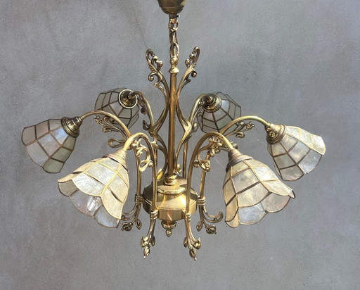 Lustre vintage italien en laiton – kroonluchters, Brass (photo 2 of 10)