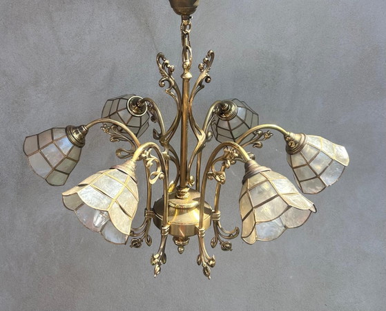 Lustre vintage italien en laiton – Brass (photo 2 of 10)