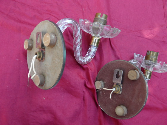 Image 1 of Paire Appliques Miroir Coupelles, Vintage, Années 40