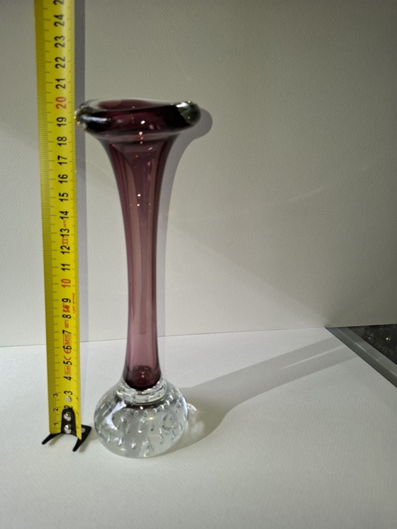 Vintage Aseda Glasbruk design vase aubergine purple Bo Borgström, Glass art (photo 11 of 12)