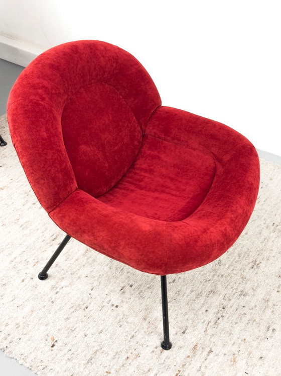 Fauteuils rouges de salon par Fritz Neth pour Correcta, années 1950, lot de 2 – Textile (photo 16 of 20)