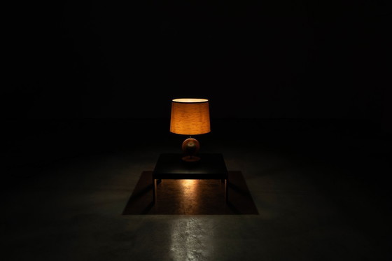 Image 1 of Rare lamp, wood and brass, 1960s, Made in Italy