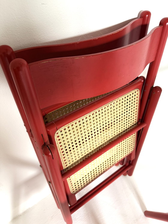 4x sedia pieghevole vintage in webbing anni ‘70 – Sedie pieghevoli, Legno, Vimini (photo 4 of 7)