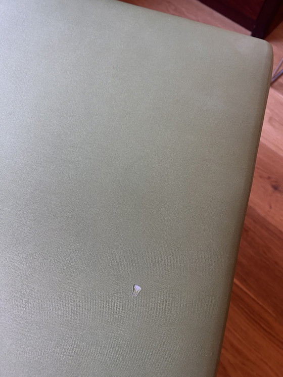 Image 1 of Banco de pie italiano de estilo industrial verde y cromado