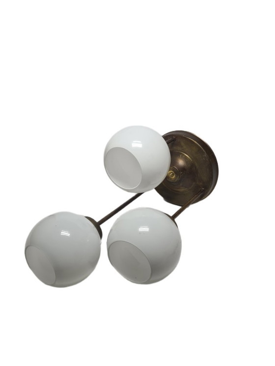 Lampadario in stile Art Déco, Polonia, anni '60 – Glass, Metal (photo 8 of 12)