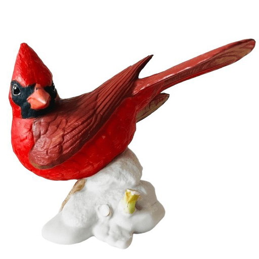Figura de pájaro vintage de Franklin Mint Birds and Blossoms, color cardenal, porcelana, 1986