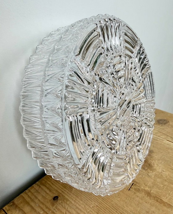 Vintage glazen wand- of plafondlamp uit de jaren 70. – Wandlampen, Glass, Metal (photo 8 of 16)