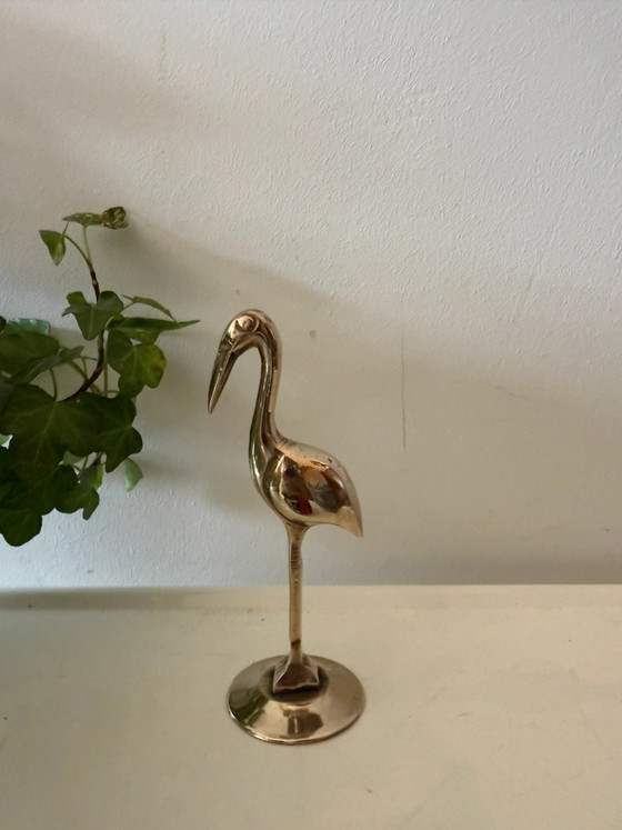 Messing Flamingo – Bildhauerei, Brass, Vintage (photo 4 of 4)