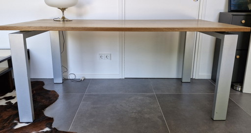 Table solid oak top - metal legs