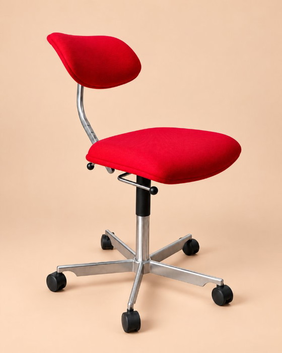 KEVI Design Sedia da ufficio Jørgen Rasmussen-Engelbrechts, Sedie da ufficio, Metallo, Tessile, Rosso (foto 4 di 10)