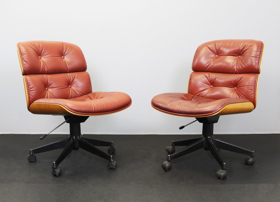 Image 1 of 2X Mim Office Chairs (Mobili Italiani Moderni) Ennio Fazioli Seats