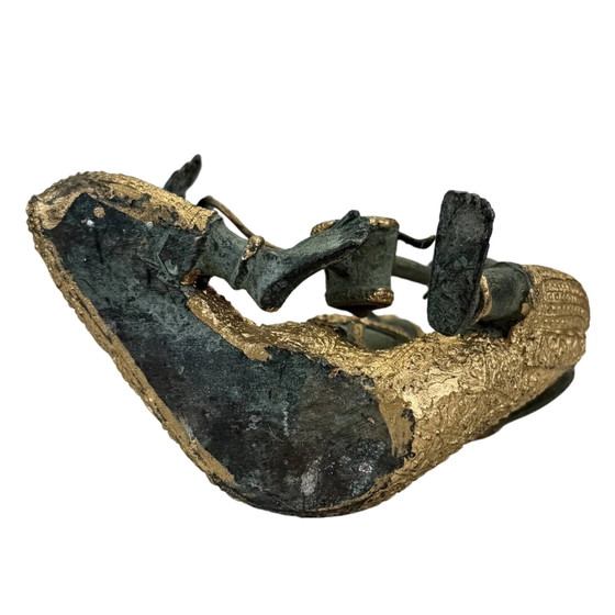 Thaise Bronzen Tempelmuzikanten en Danseres – Set van 4 Beeldhouwkunst – 2.4 kg (photo 6 of 10)