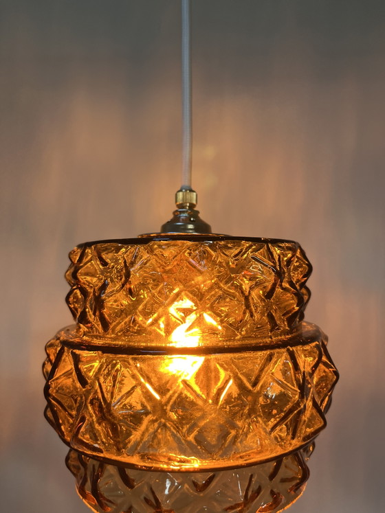 Vintage Amber Glazen Hanglamp – Hanglampen, Glass (photo 4 of 7)