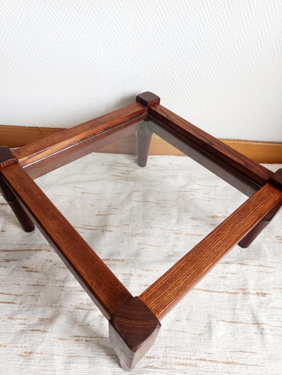 Image 1 of Tavolino da caffè scandinavo in legno e vetro