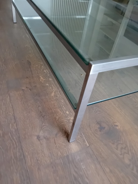 Image 1 of Tavolino da caffè in vetro e acciaio