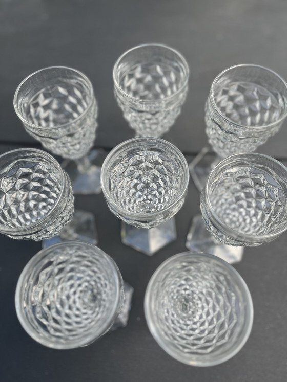 8x vintage Fostoria American glasses rare, Glass & Decanter, Transparent (photo 4 of 6)