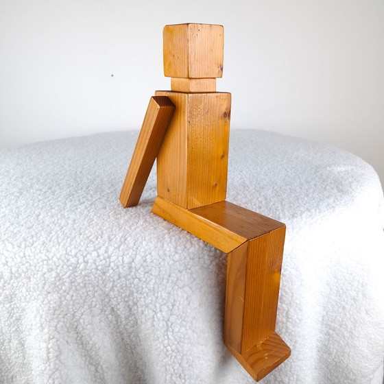 Figura geometrica minimalista vintage in legno di pino, Sculture, Marrone (foto 2 di 14)