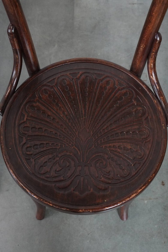 Image 1 of 5 sedie da bistrot Cosmos in legno vintage con splendida intaglio