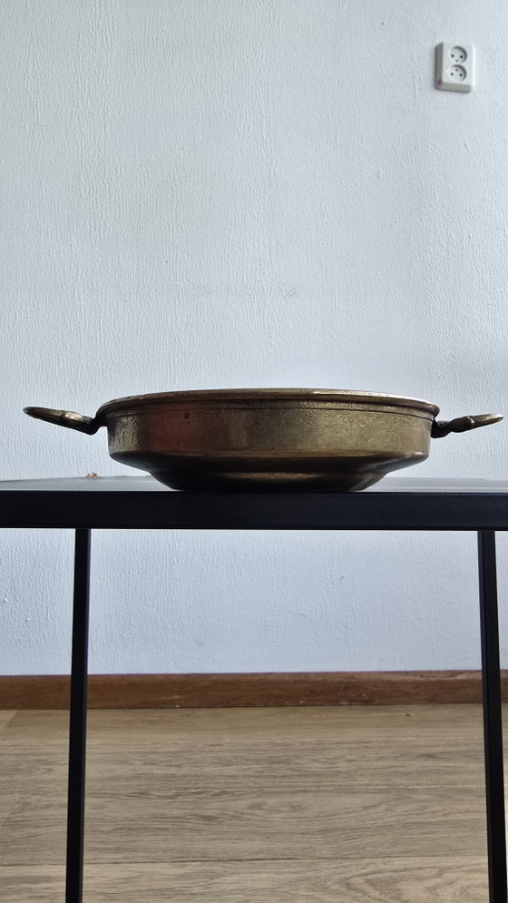 Vintage Solid Brass Studio Bowl – Signed Artisan Piece (1950s–1970s) (photo 12 of 15)