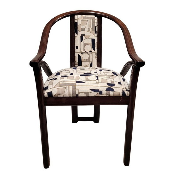 Image 1 of Vintage "Euphoria Cubista" chair in lacquered wood and fabric for Misia Paris, France 1970