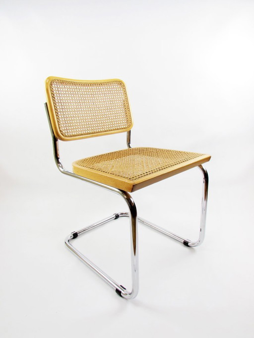 Sedia con struttura tubolare in stile Cesca, Made in Italy