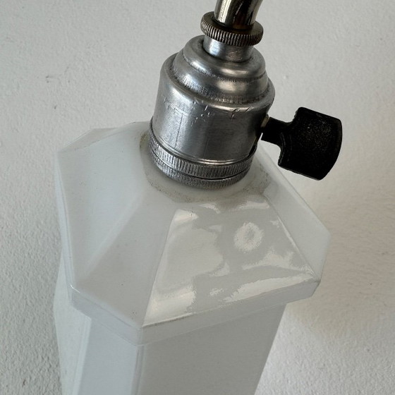 Vintage « PRATIC » Bureaulamp, Tafellampen, Metaal, Wit (foto 12 van 14)