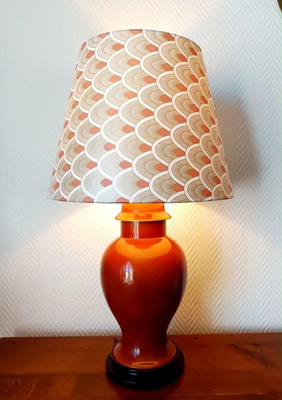 Image 1 of Limoges porcelain lamp by Mergey and Art Deco lampshade