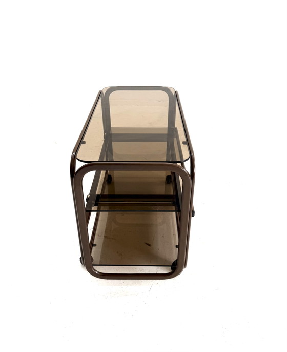 Vintage Smoked Glass & Metal Audio Furniture ‘80s – Consoles (photo 5 of 9)