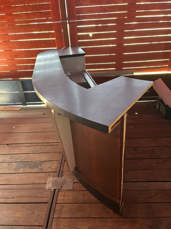 Image 1 of Bar van eikenhout en formica uit de jaren 50