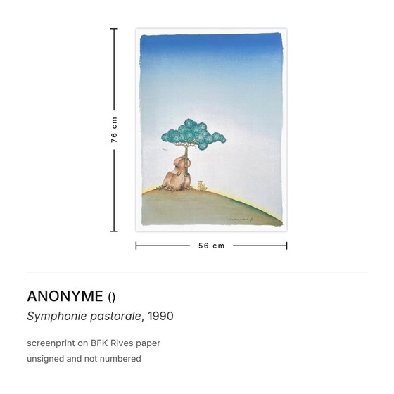 Image 1 of ANONYME Serigrafía Sinfonía pastoral 1990