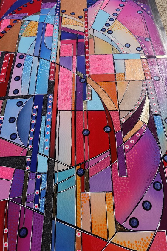 Image 1 of Kubisme A1362 - Abstract schilderij XXL