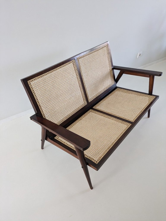 Image 1 of Handwoven vintage rattan lounge set, brand unknown, in excellent condition