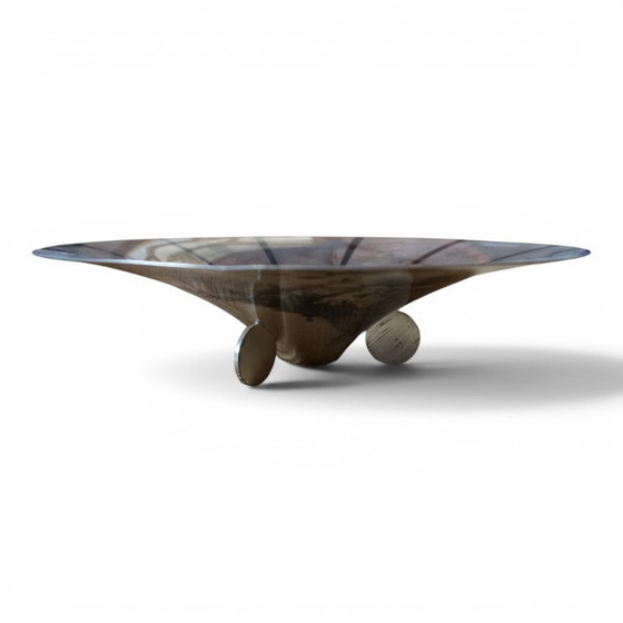 Image 1 of Ciotola scultorea Bauhaus WMF Ikora, in ottone argentato, realizzata da Paul Haustein nel 1920.