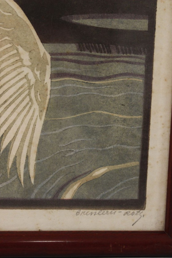 Image 1 of Norbertine Bresslern-Roth (1891-1978) "Der Schwan" 1927 Impression au bloc signé