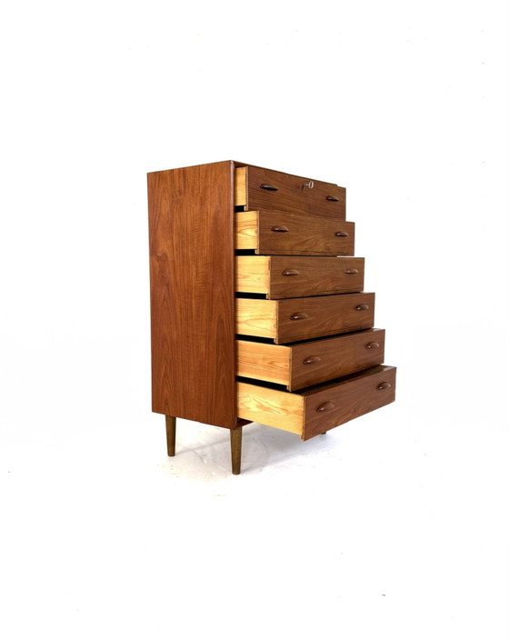 Image 1 of Vintage Danish Teak Chest of Drawers, Kai Kristiansen ‘60