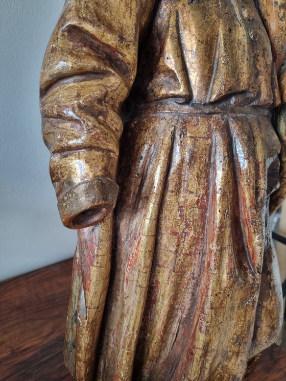 Image 1 of Estatua de madera antigua del siglo XVII/XVIII