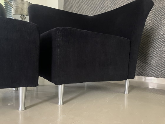 Image 1 of Fauteuil noir avec repose-pieds