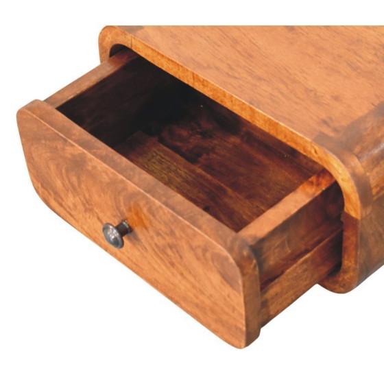 Image 1 of Armario de pared compacto fabricado en madera de mango con acabado en madera de castaño.