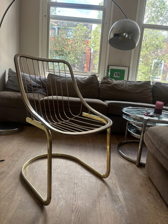 Vintage eethoek rookglas tafel 4 stoelen
RIMAGastone Rinaldi, Dining set, Metal, Gold (photo 6 of 6)