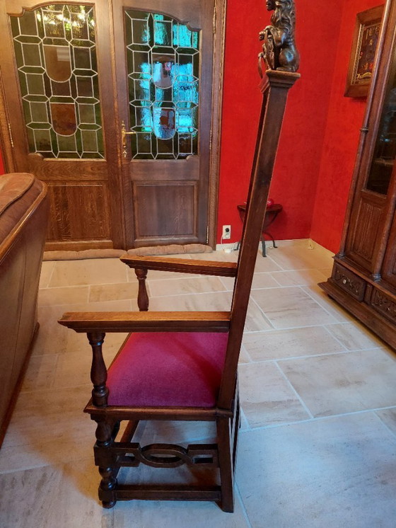 Image 1 of Seggiolone neorinascimentale fiammingo, 2 pezzi