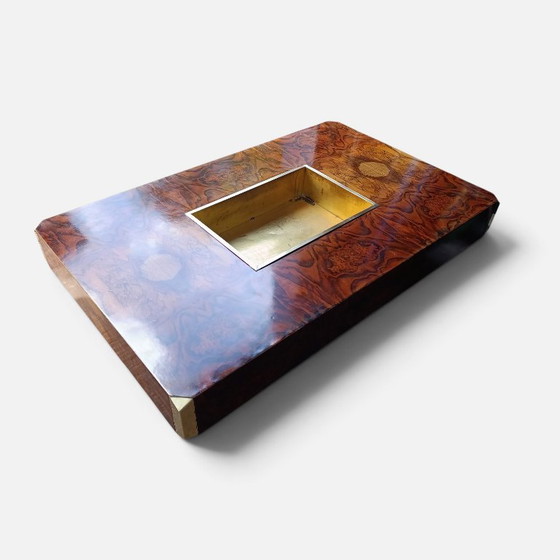 Willy Rizzo Table basse Alveo 1970s Mario Sabot Coctail Table Bois de ronce Laiton – Tables basses, Wood (photo 2 of 10)