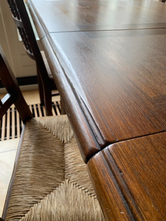 Image 1 of stijlvol en chique eethoek - eettafel met 6 stoelen Castle Furniture