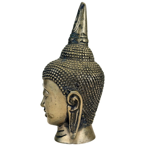 Cabeza de Buda tailandesa de bronce antigua – Siglo XIX – Esculturas, Bronze (photo 7 of 9)