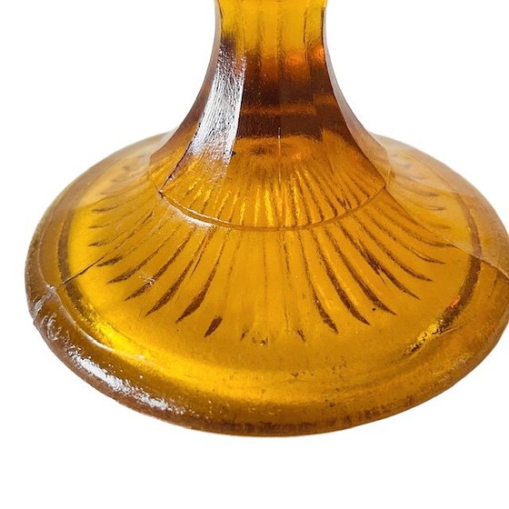 Image 1 of Fruttiera Artdeco su base in vetro ambrato 1930