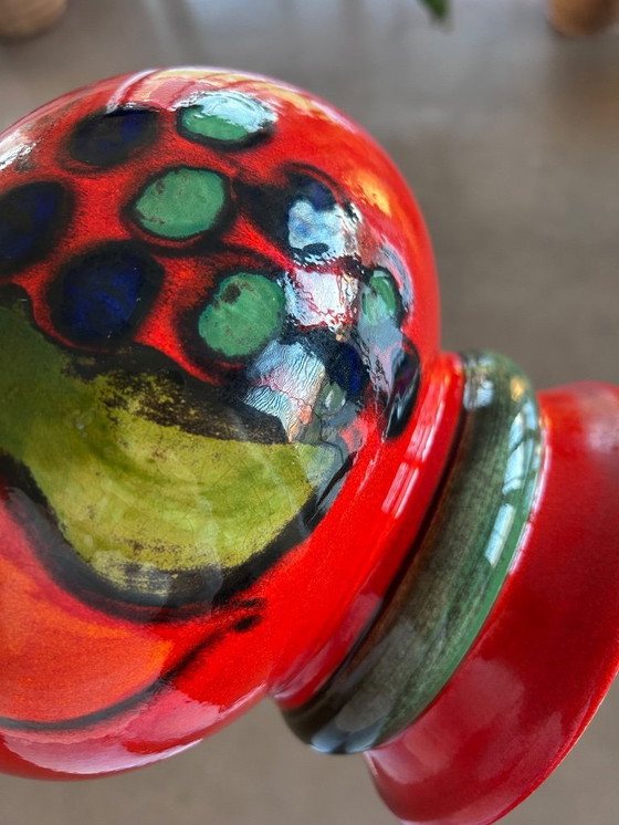 Image 1 of Beautiful red flower pot from the vintage West Germany Waechtersbach