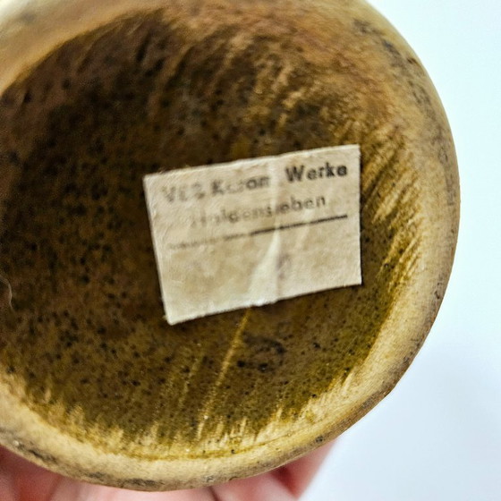 Image 1 of MidCentury East Germany HALDENSLEBEN Ceramic Fat Lava Vase | Brutalist Pottery From Germany | GDR Modern Home Decor 