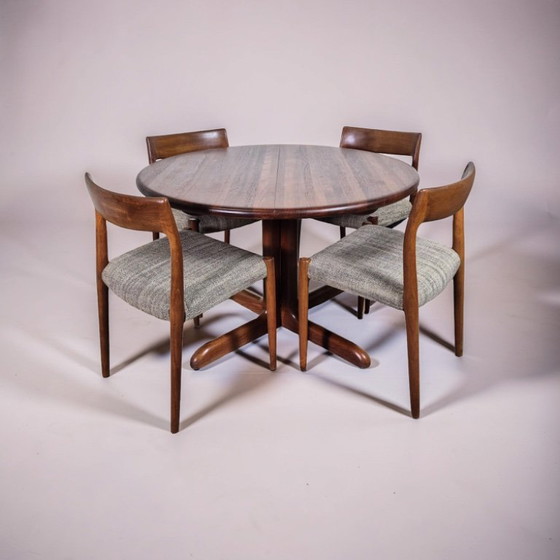 Image 1 of Model 77 chairs plus table N.O. Møller, Denmark 1960s